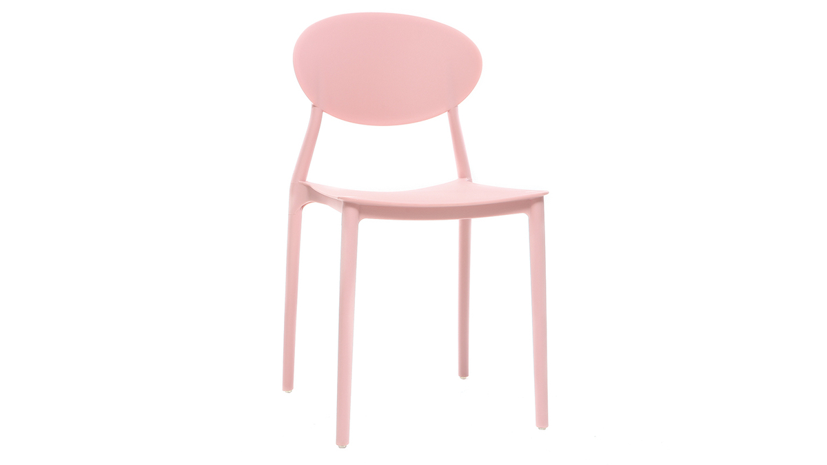 Lote de 2 sillas modernas rosa polipropileno ANNA