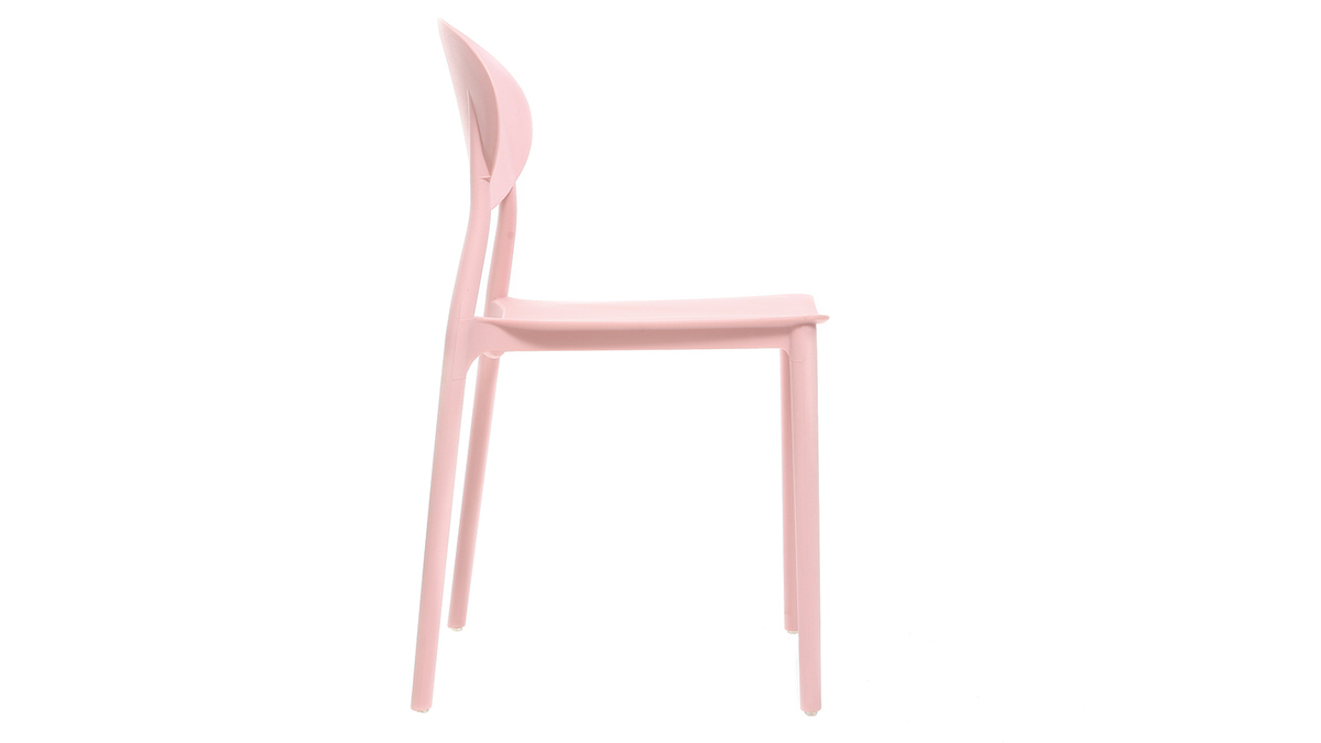Lote de 2 sillas modernas rosa polipropileno ANNA