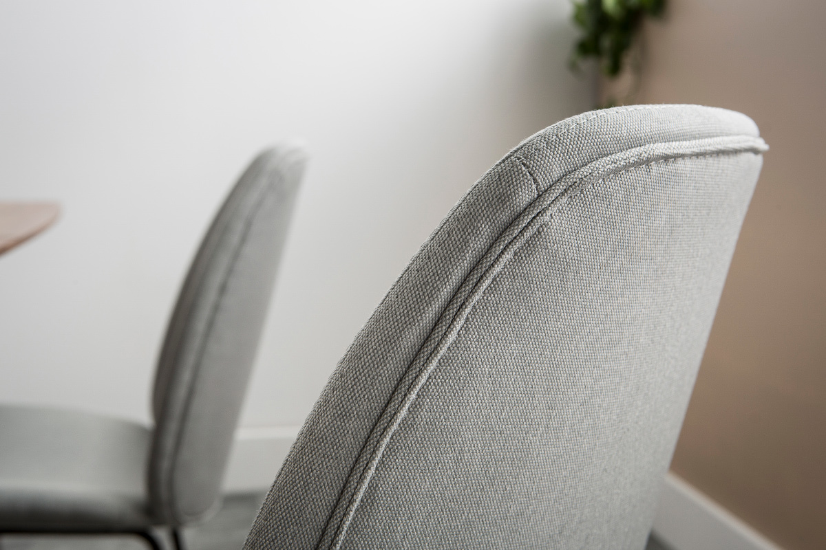 Lote de 2 sillas modernas tejido gris claro PALOMA