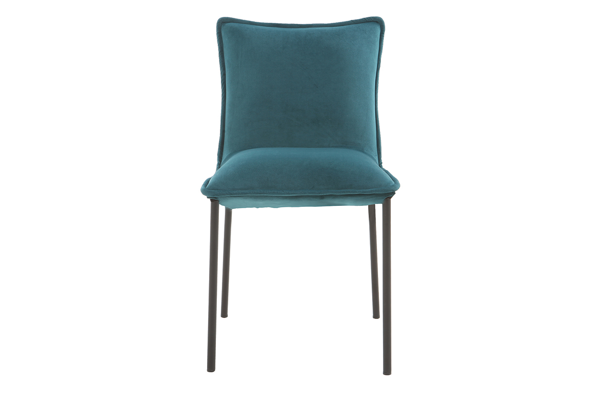 Lote de 2 sillas modernas terciopelo azul petrleo SOLACE