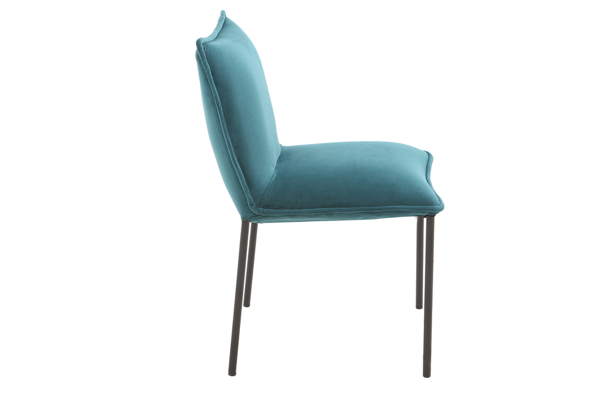 Lote de 2 sillas modernas terciopelo azul petrleo SOLACE