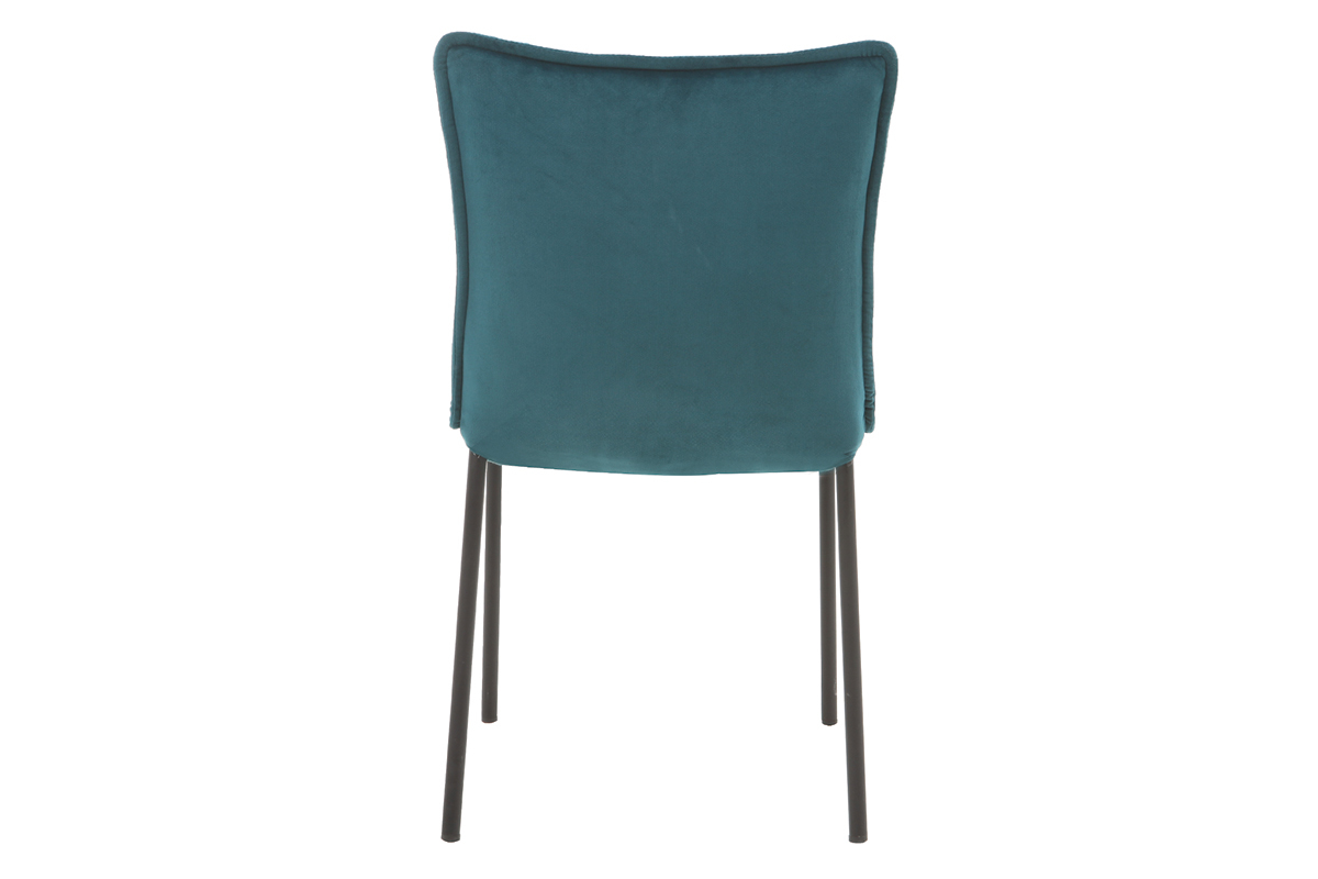 Lote de 2 sillas modernas terciopelo azul petrleo SOLACE