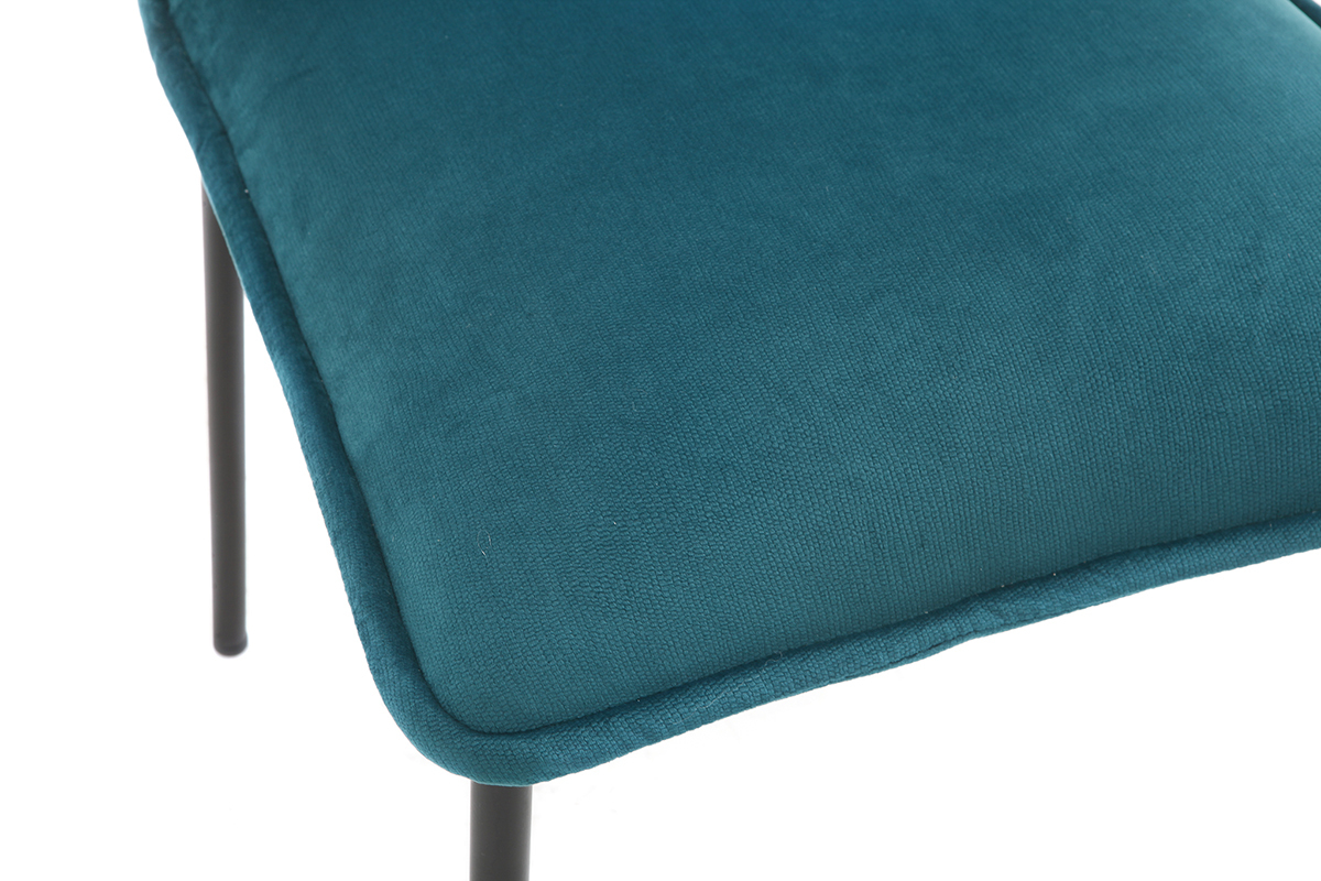 Lote de 2 sillas modernas terciopelo azul petrleo SOLACE