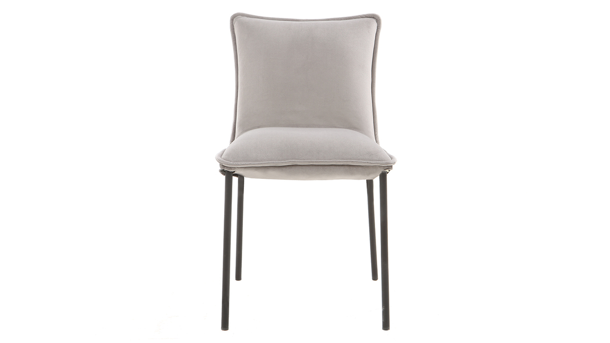 Lote de 2 sillas modernas terciopelo gris SOLACE