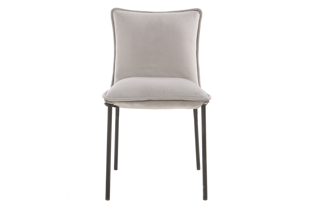 Lote de 2 sillas modernas terciopelo gris SOLACE