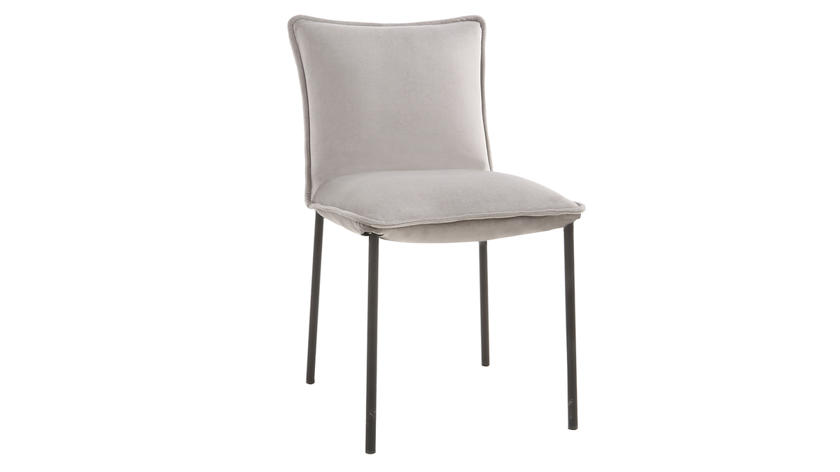 Lote de 2 sillas modernas terciopelo gris SOLACE