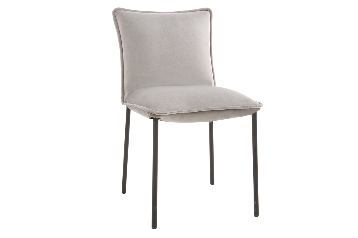 Lote de 2 sillas modernas terciopelo gris SOLACE