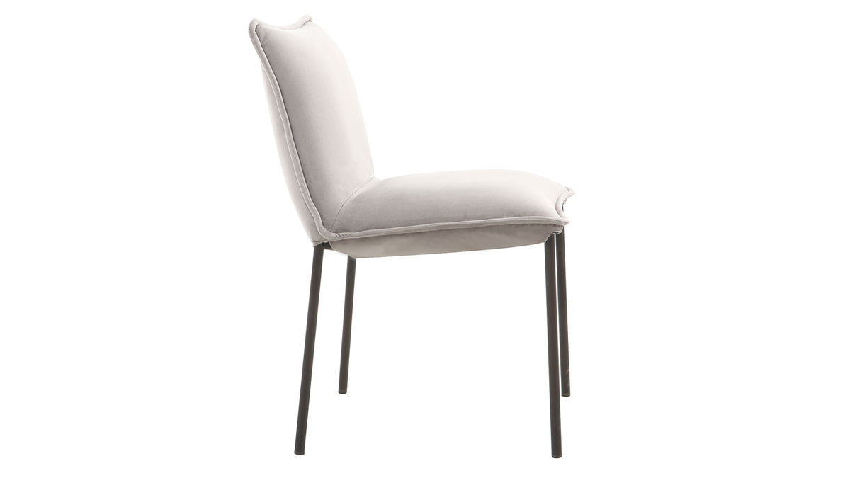 Lote de 2 sillas modernas terciopelo gris SOLACE