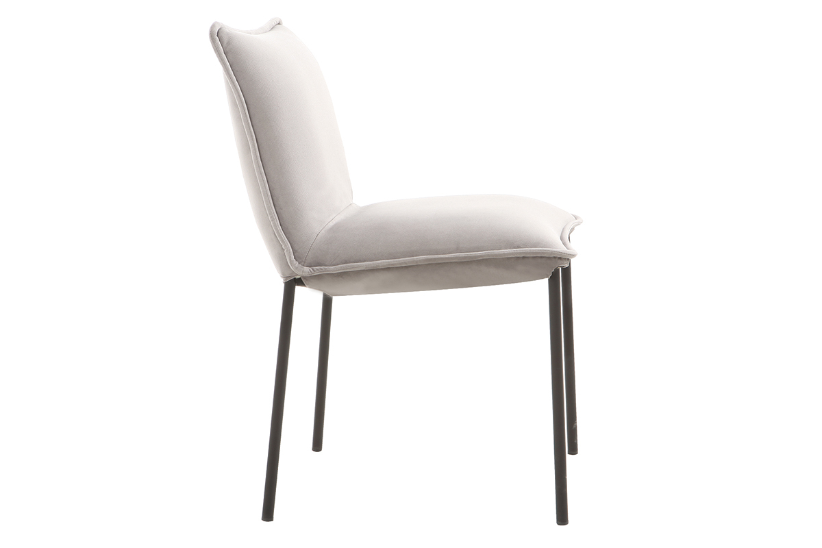 Lote de 2 sillas modernas terciopelo gris SOLACE