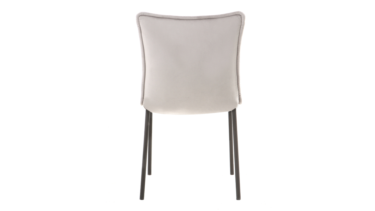 Lote de 2 sillas modernas terciopelo gris SOLACE