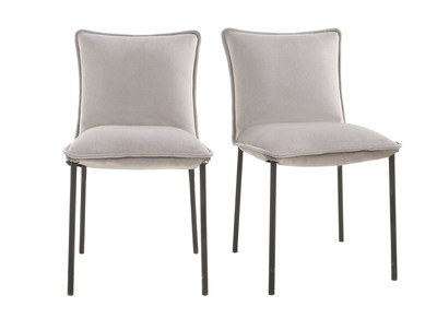 Lote de 2 sillas modernas terciopelo gris SOLACE - Lote de 2 sillas modernas terciopelo gris SOLACE