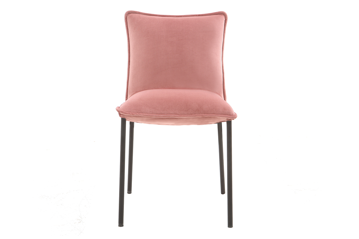 Lote de 2 sillas modernas terciopelo rosa SOLACE