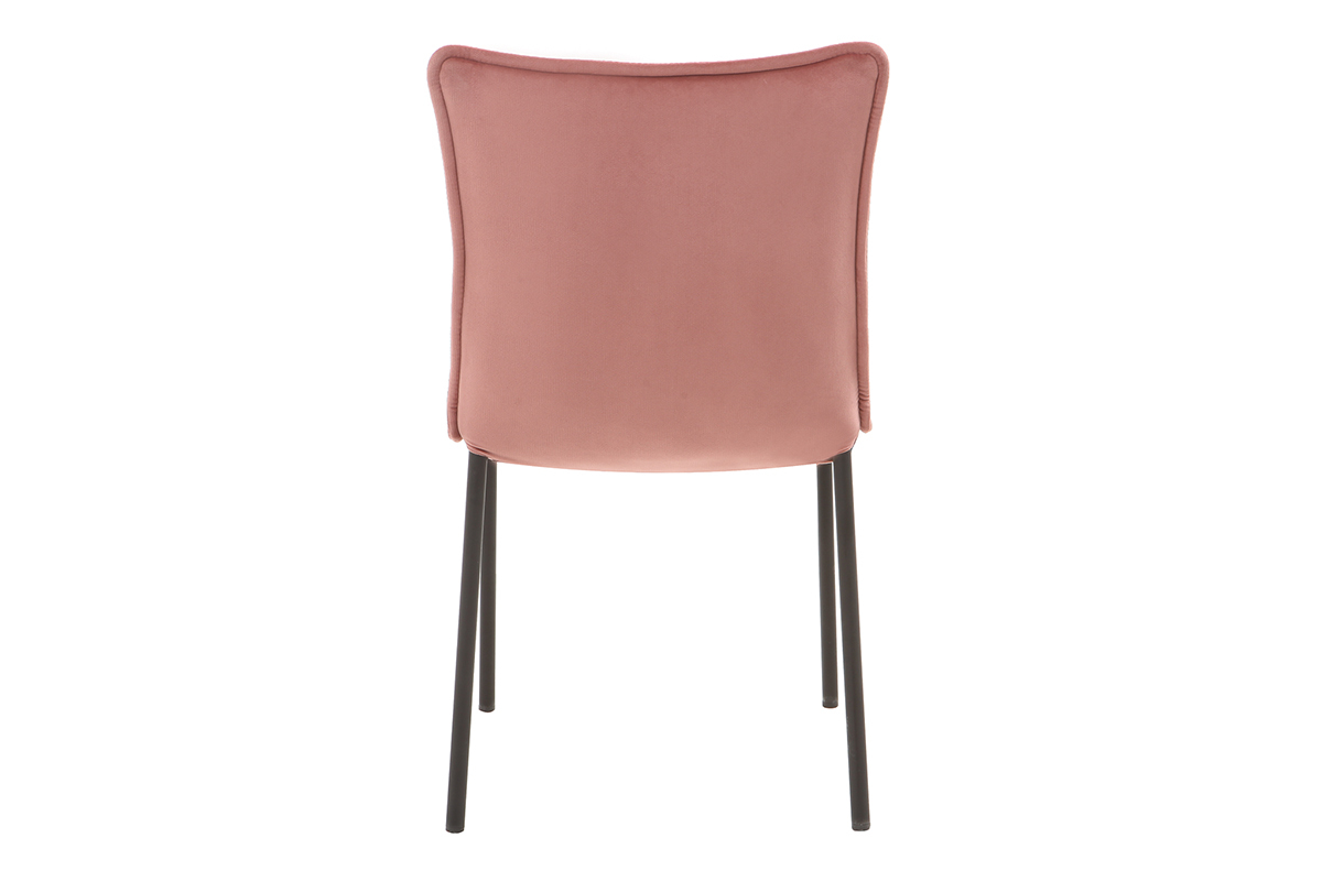 Lote de 2 sillas modernas terciopelo rosa SOLACE