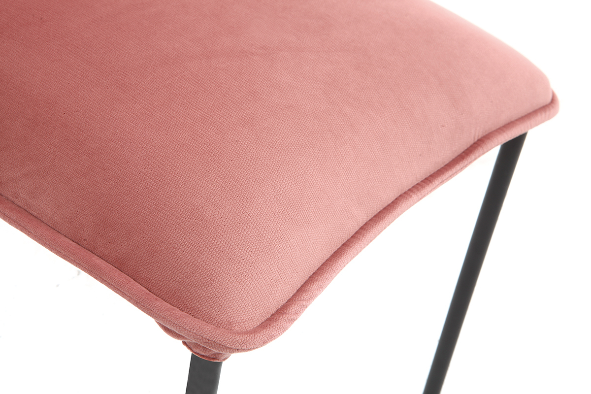 Lote de 2 sillas modernas terciopelo rosa SOLACE