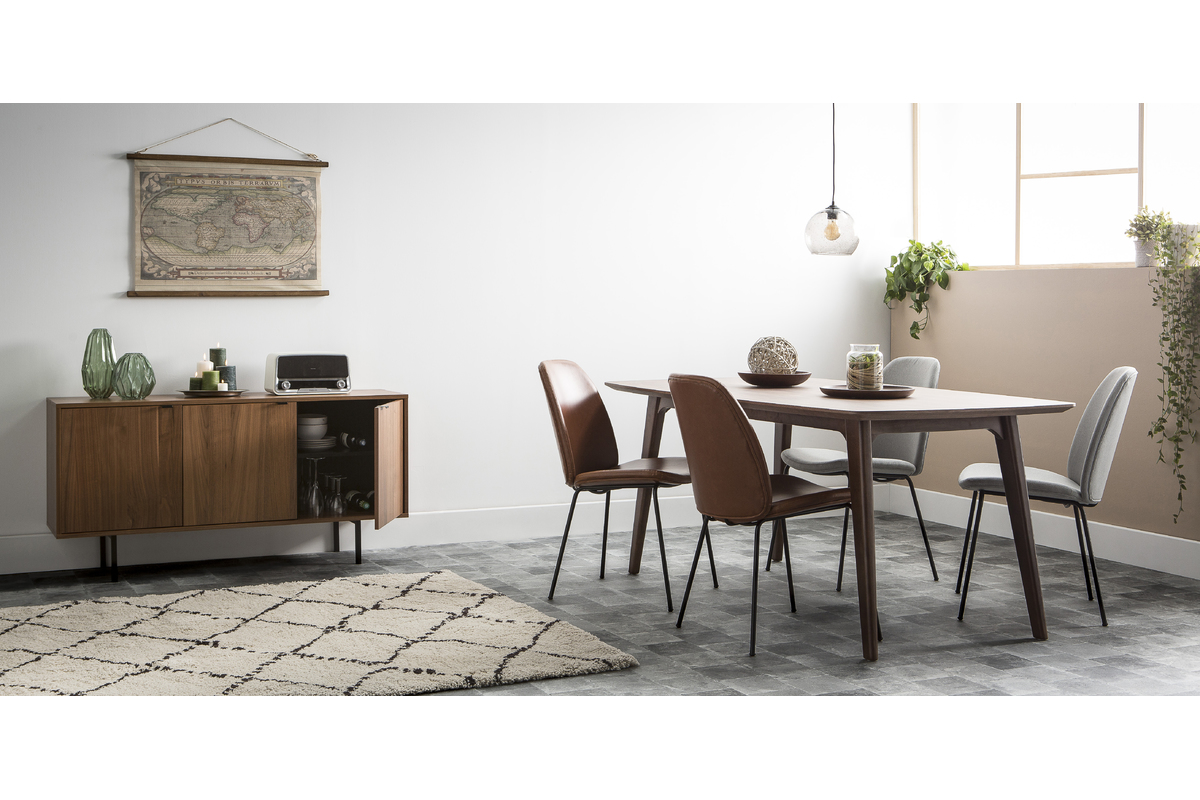 Lote de 2 sillas vintage polipiel marrn PALOMA