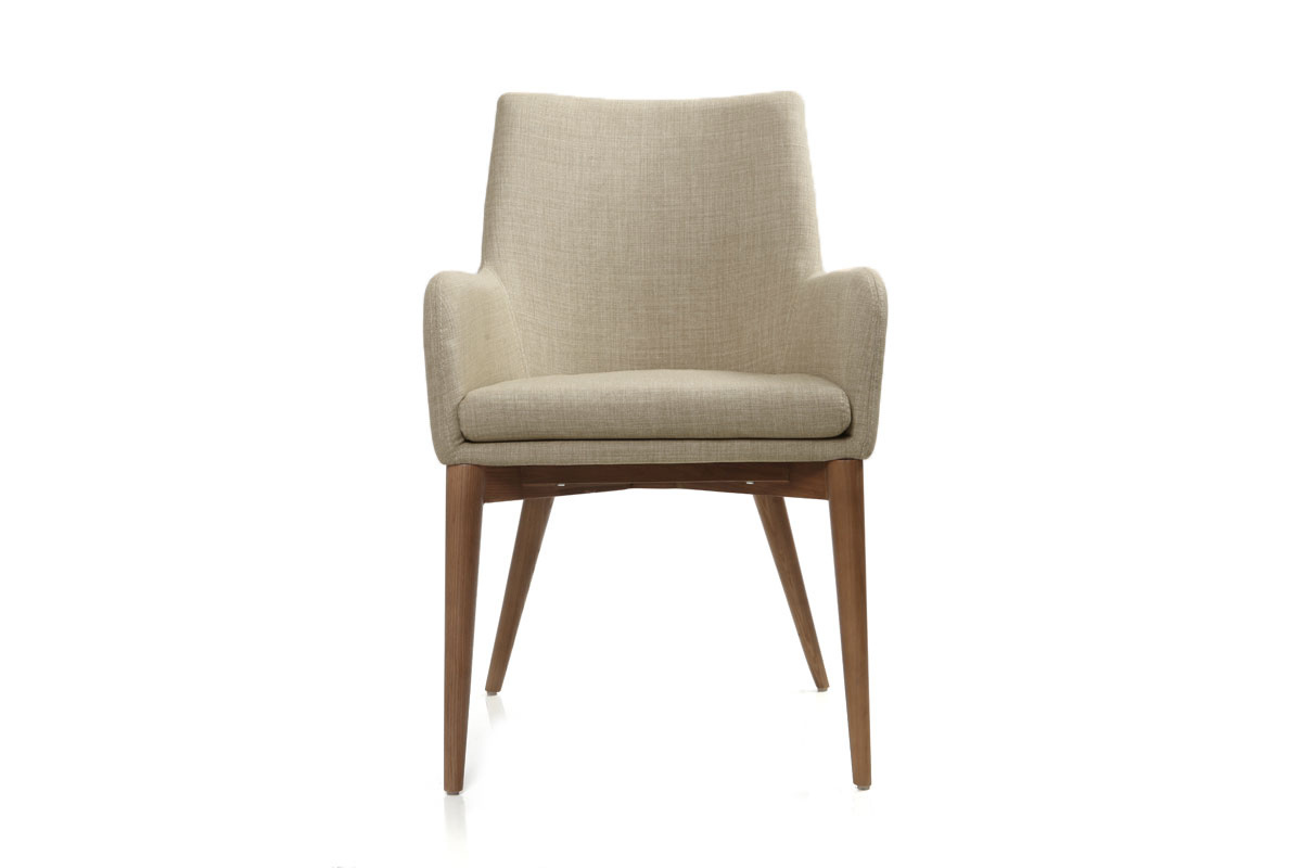 Lote de 2 sillones de diseo en polister beige SHANA