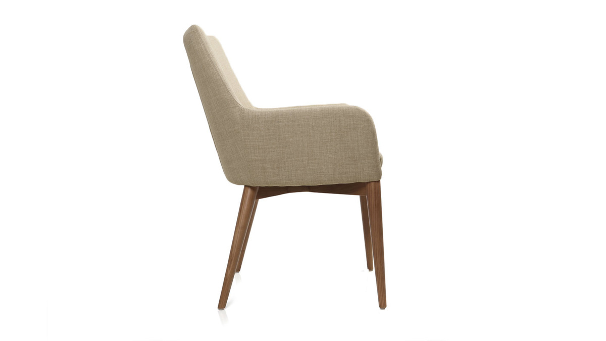 Lote de 2 sillones de diseo en polister beige SHANA