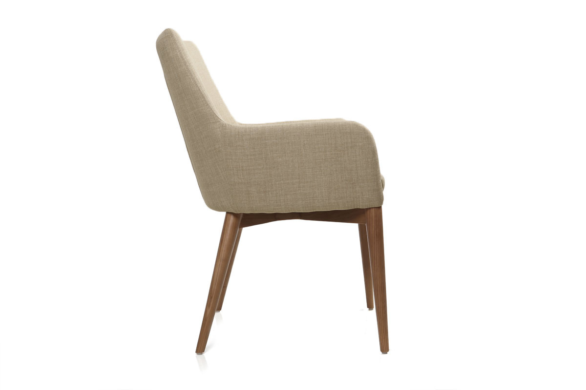Lote de 2 sillones de diseo en polister beige SHANA