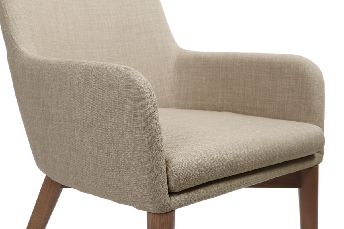 Lote de 2 sillones de diseo en polister beige SHANA
