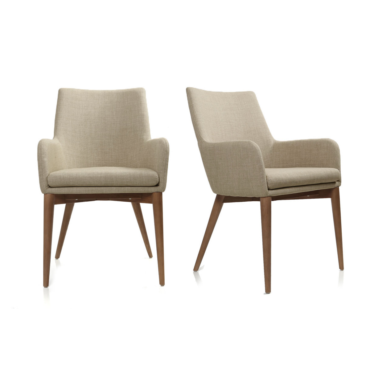 Lote de 2 sillones de diseño en poliéster beige SHANA