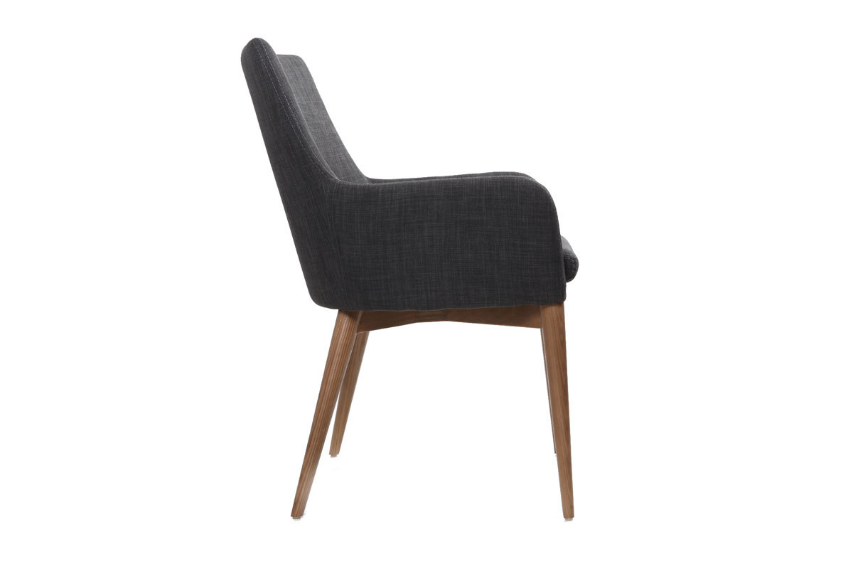 Lote de 2 sillones de diseo en polister gris antracita SHANA