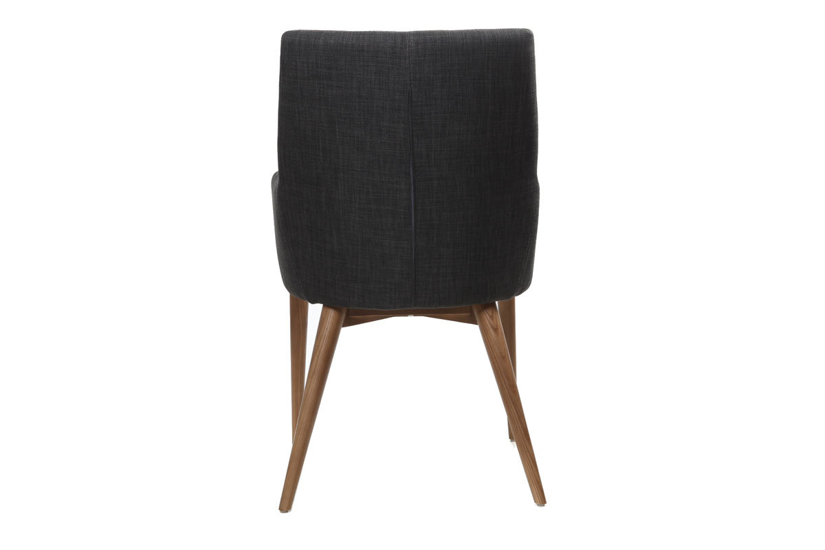 Lote de 2 sillones de diseo en polister gris antracita SHANA