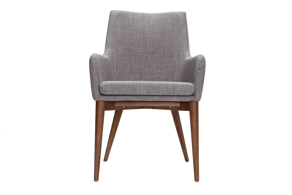 Lote de 2 sillones de diseo en polister gris claro SHANA