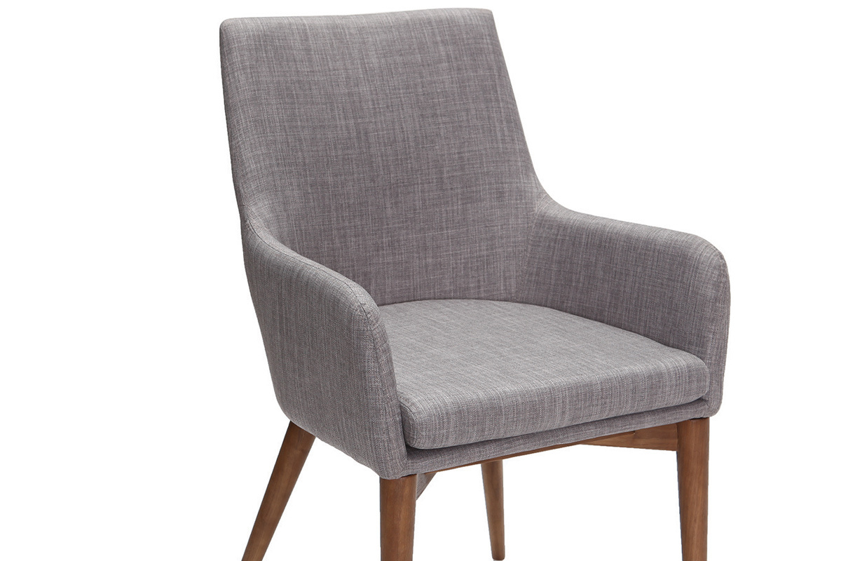Lote de 2 sillones de diseo en polister gris claro SHANA