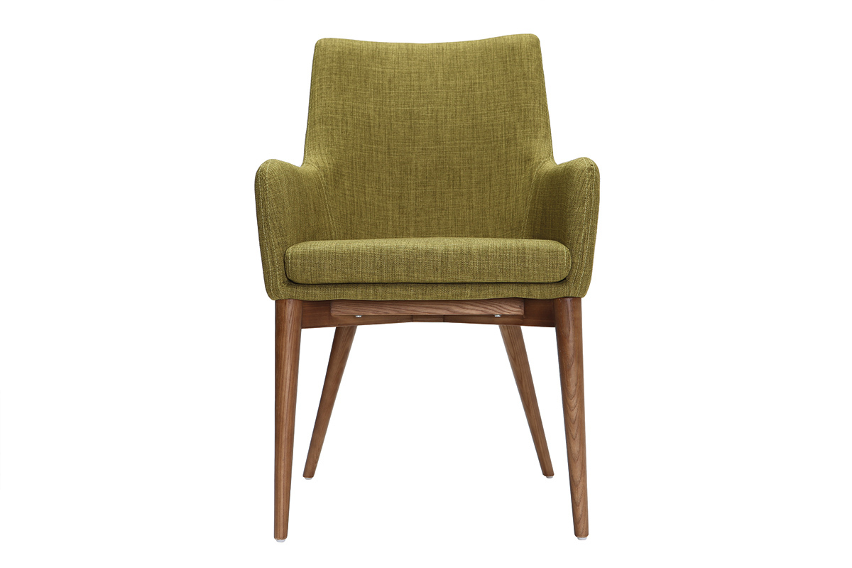 Lote de 2 sillones de diseo en polister verde SHANA