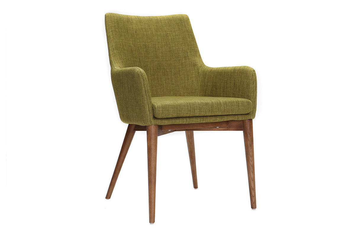 Lote de 2 sillones de diseo en polister verde SHANA