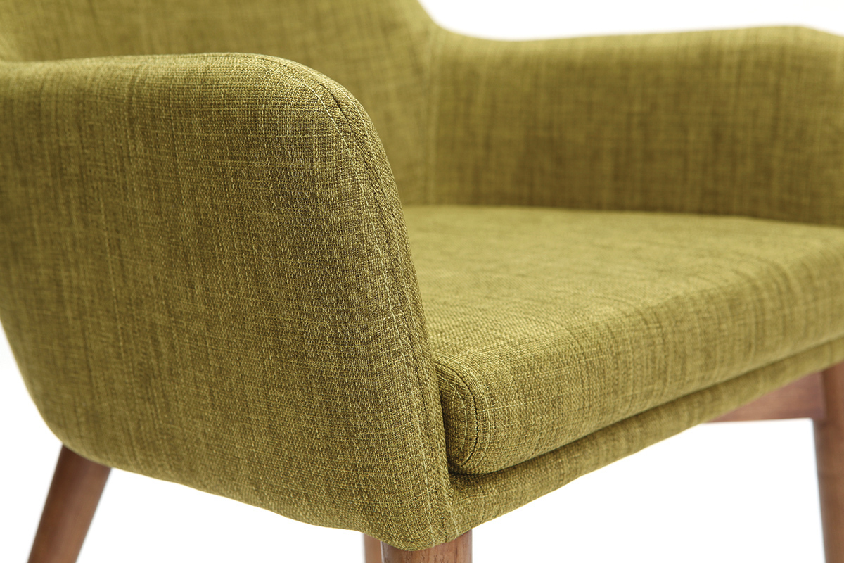 Lote de 2 sillones de diseo en polister verde SHANA