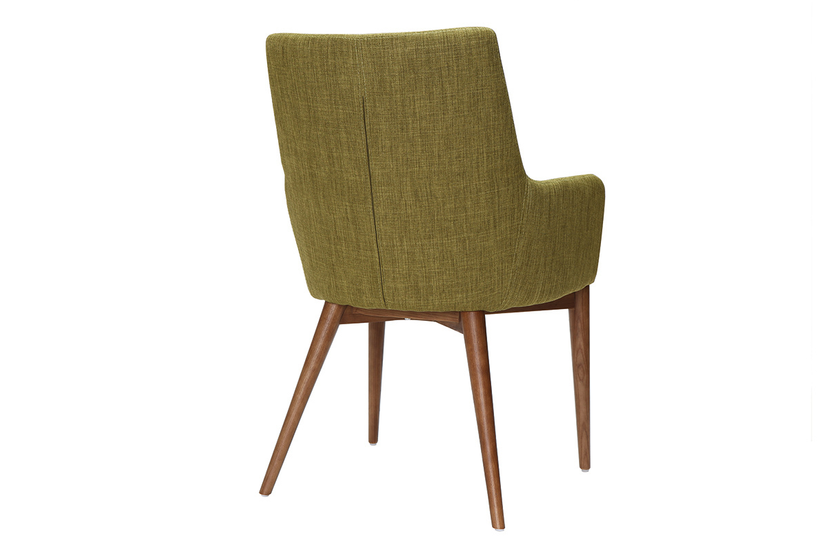 Lote de 2 sillones de diseo en polister verde SHANA