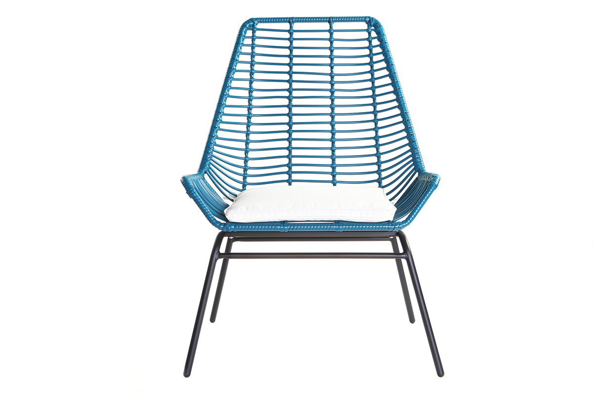 Lote de 2 sillones de jard�n en resina azul petr�leo TANGO