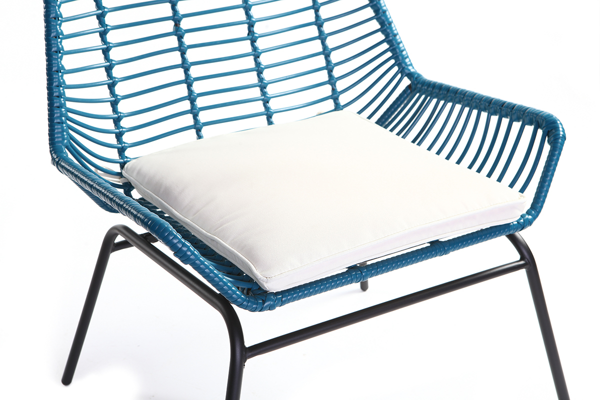 Lote de 2 sillones de jard�n en resina azul petr�leo TANGO