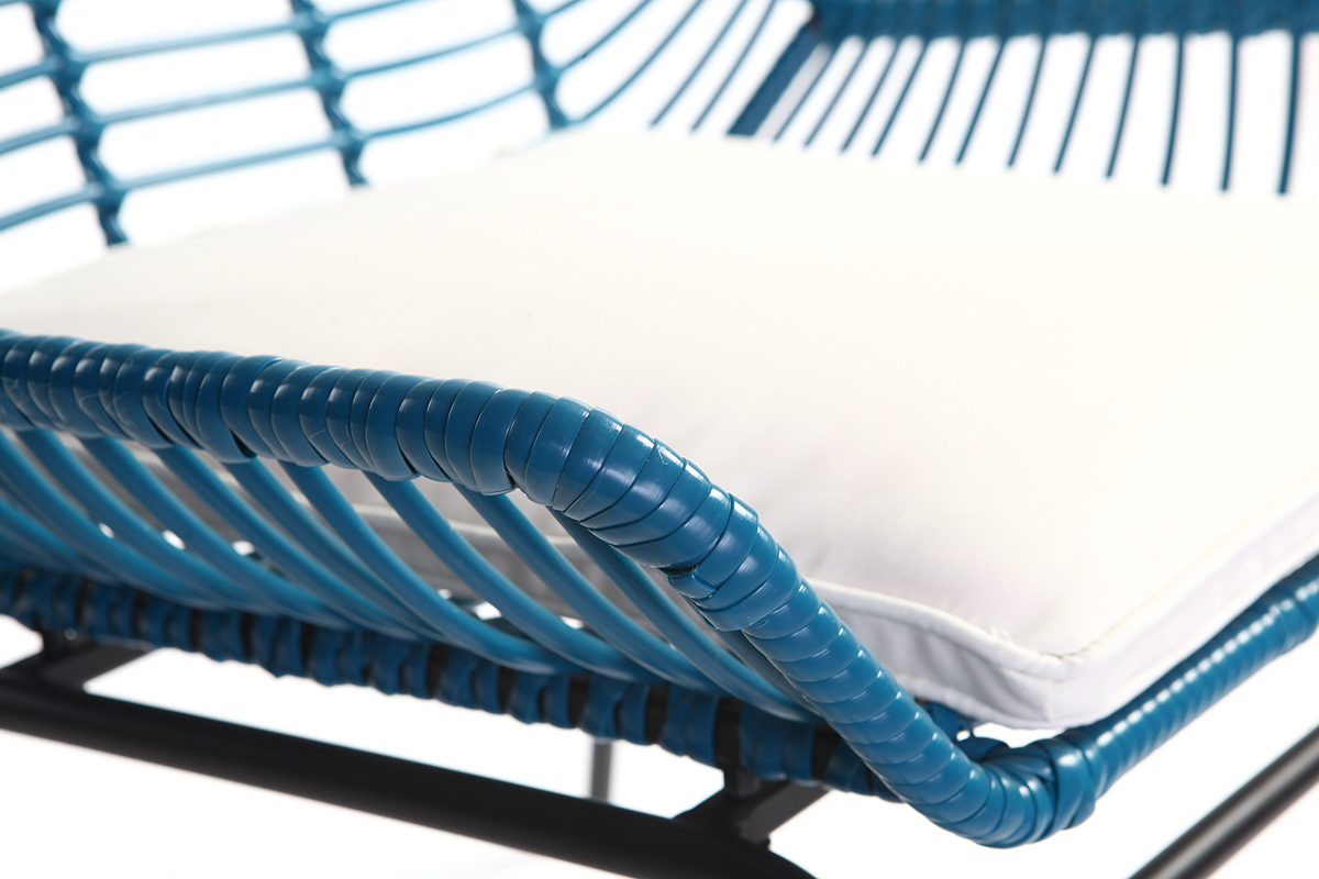Lote de 2 sillones de jard�n en resina azul petr�leo TANGO