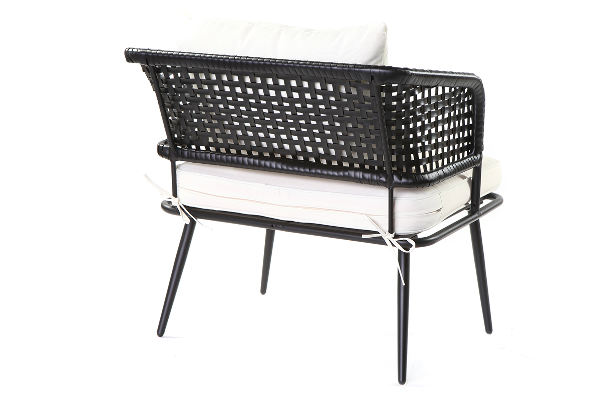 Lote de 2 sillones de jardn en resina imitacin mimbre negro MONACO
