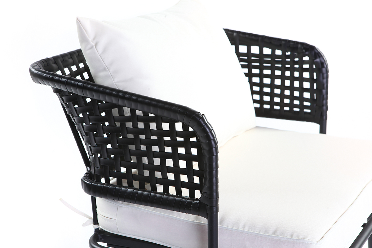 Lote de 2 sillones de jardn en resina imitacin mimbre negro MONACO