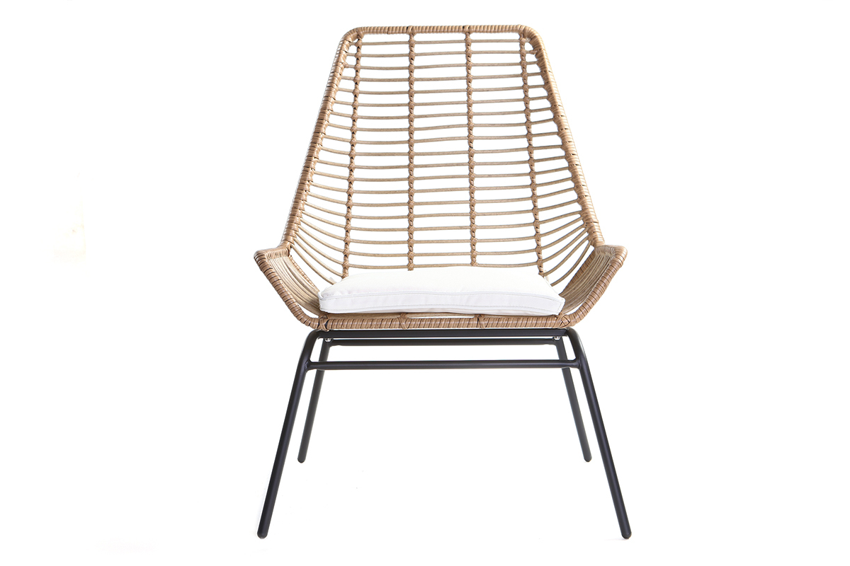 Lote de 2 sillones de jard�n en resina imitaci�n mimbre TANGO