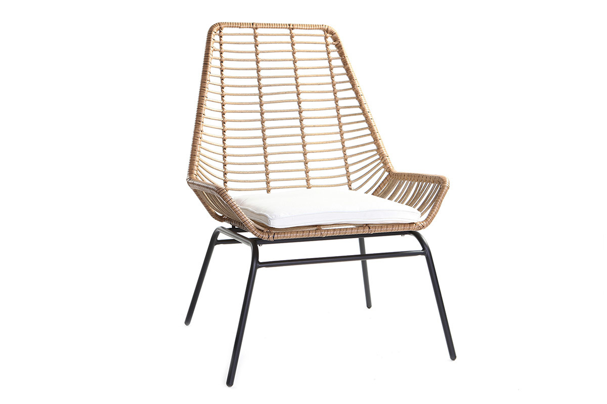 Lote de 2 sillones de jard�n en resina imitaci�n mimbre TANGO