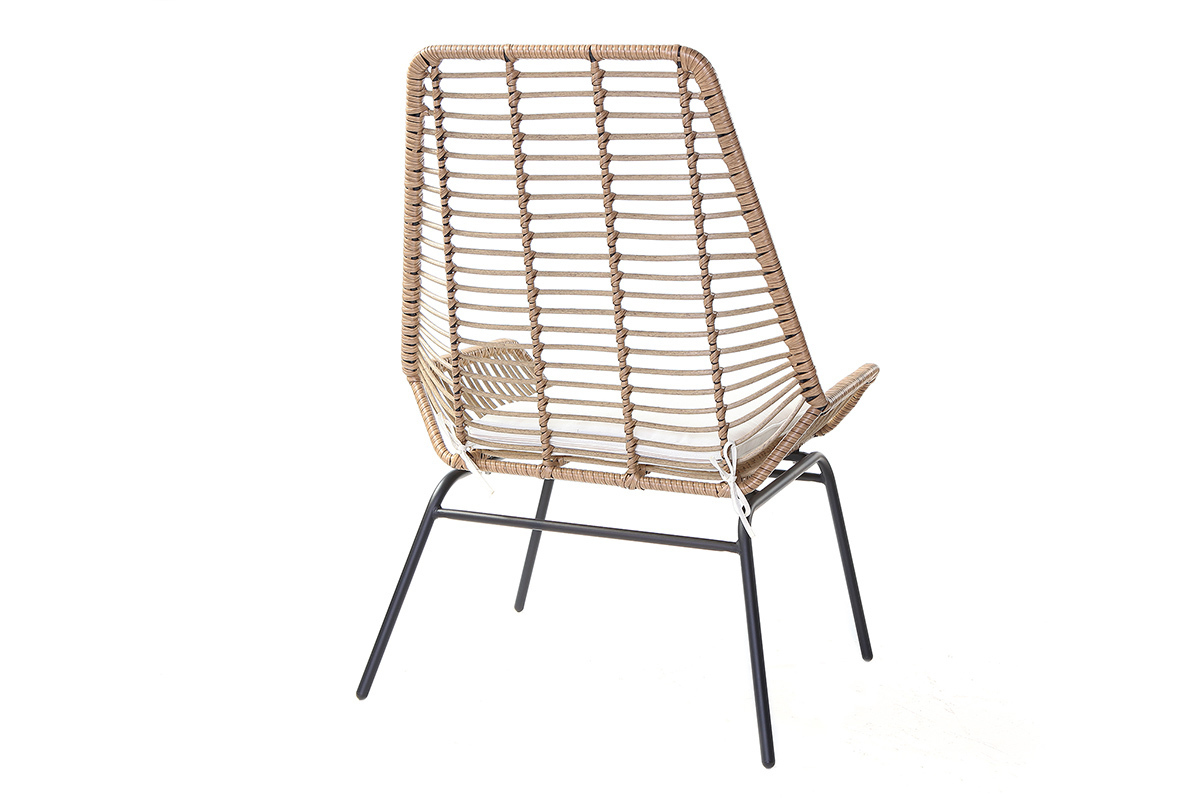 Lote de 2 sillones de jard�n en resina imitaci�n mimbre TANGO