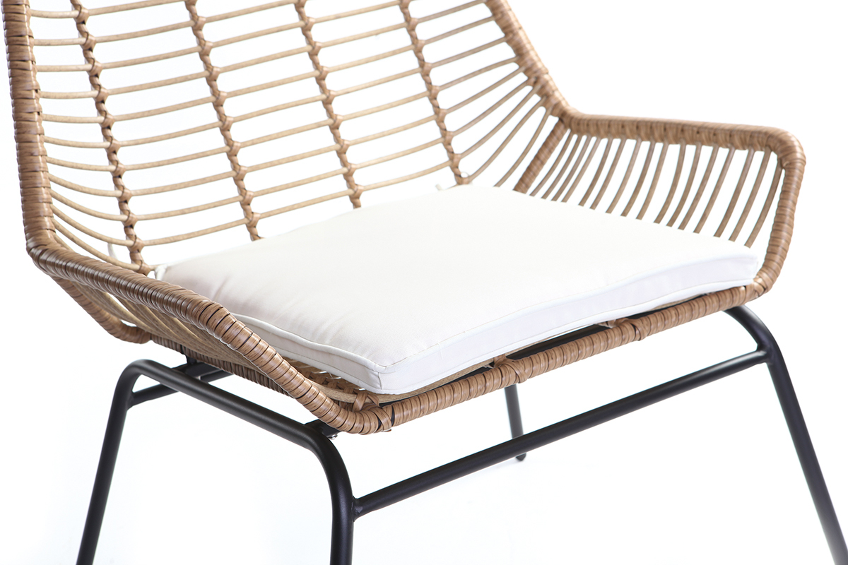 Lote de 2 sillones de jard�n en resina imitaci�n mimbre TANGO