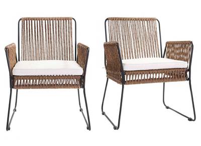 Lote de 2 sillones de jardín en resina MACCA - Lote de 2 sillones de jardín en resina MACCA