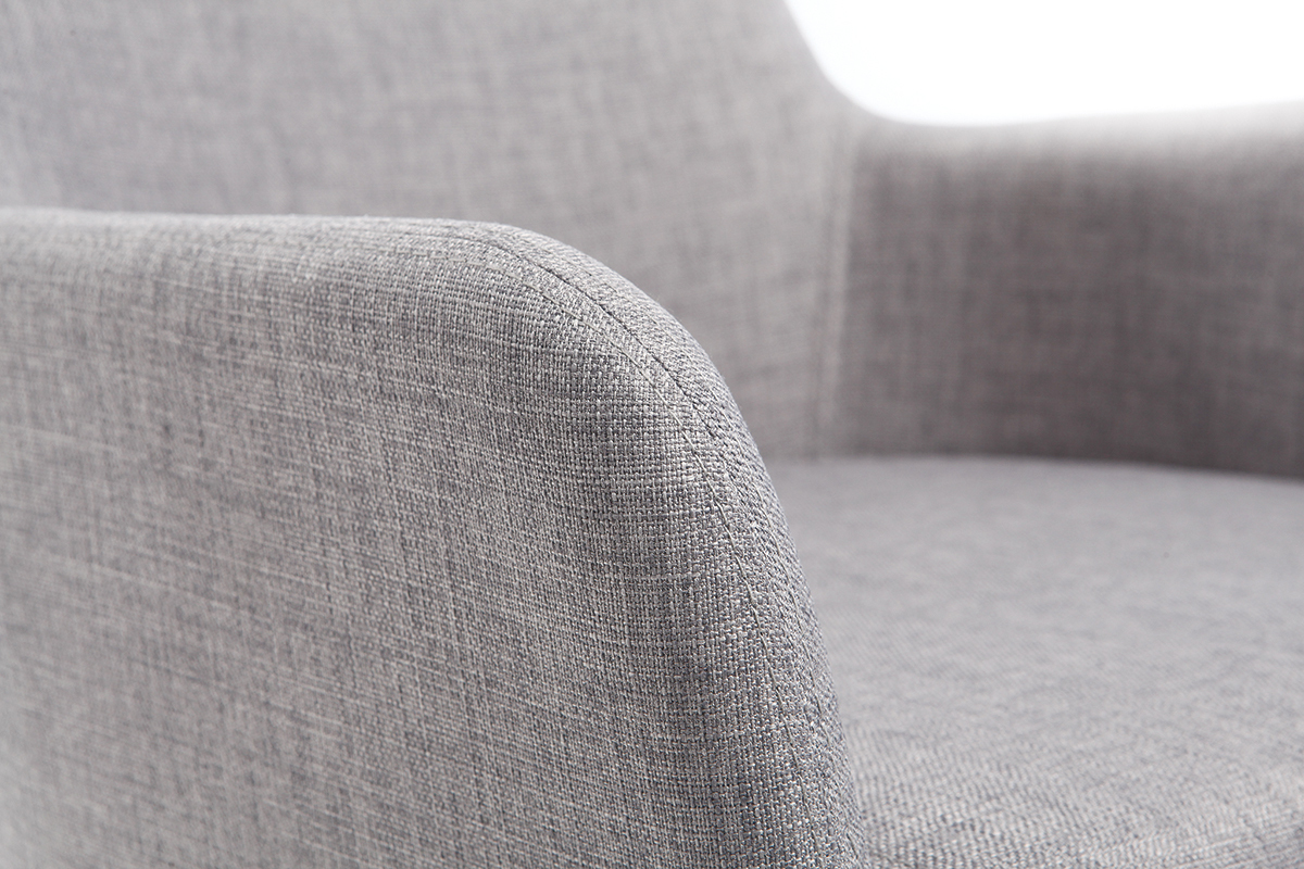 Lote de 2 sillones diseo madera clara y tejido gris SHANA
