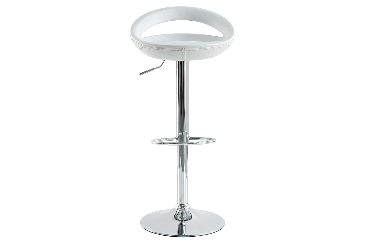 Lote de 2 taburetes comet con recubrimiento de PVC color blanco