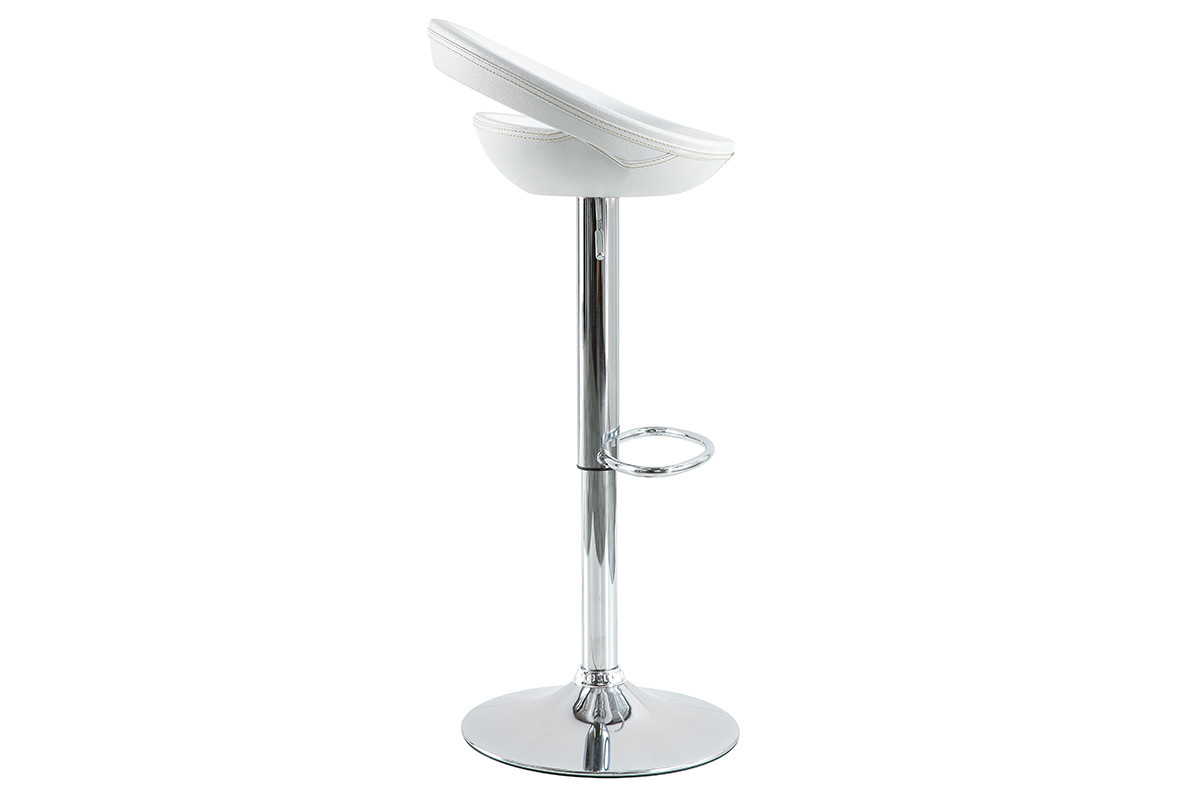 Lote de 2 taburetes comet con recubrimiento de PVC color blanco