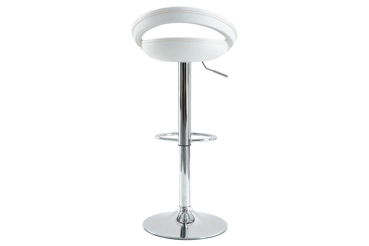 Lote de 2 taburetes comet con recubrimiento de PVC color blanco