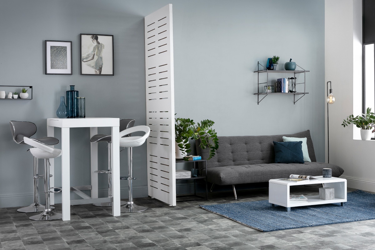 Lote de 2 taburetes comet con recubrimiento de PVC color blanco
