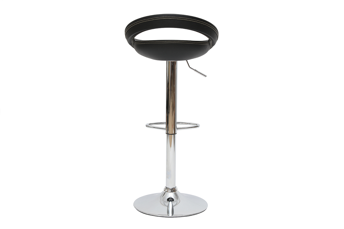 Lote de 2 taburetes COMET con recubrimiento de PVC color negro