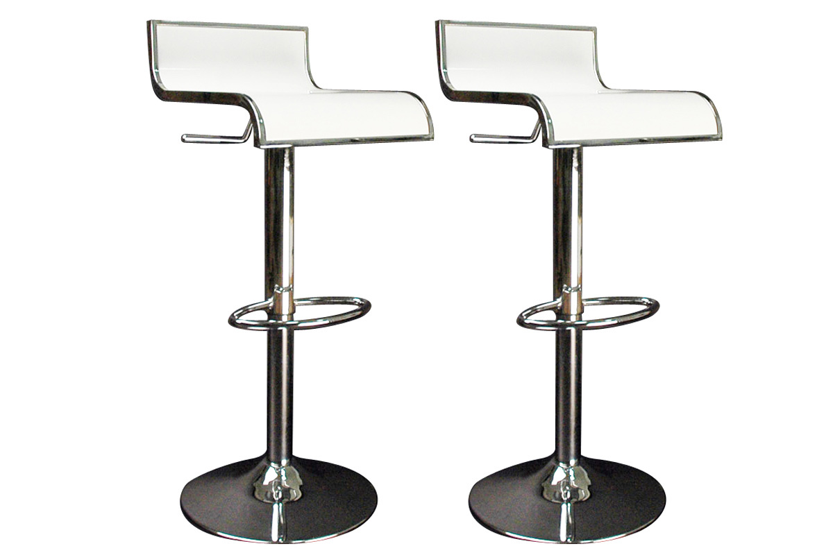 Lote de 2 taburetes de bar blanco WAVES