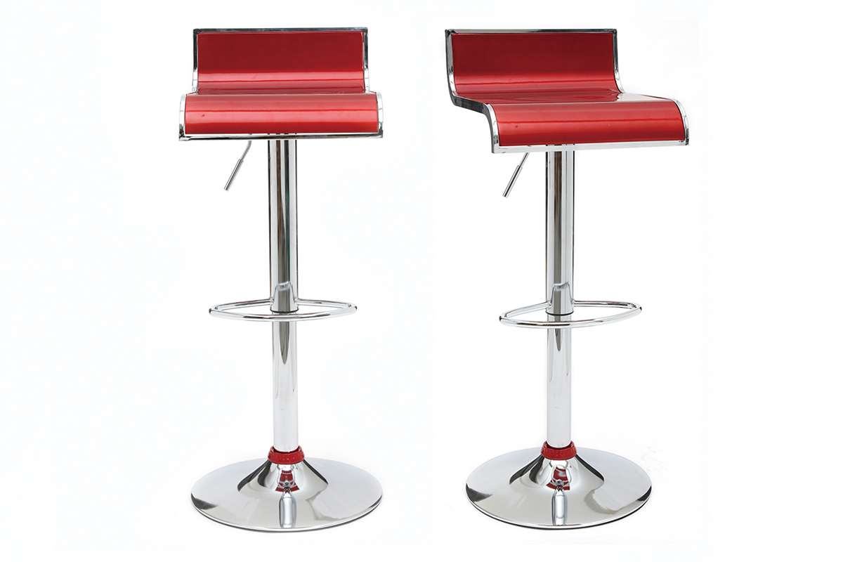 Lote de 2 taburetes de bar burdeos WAVES